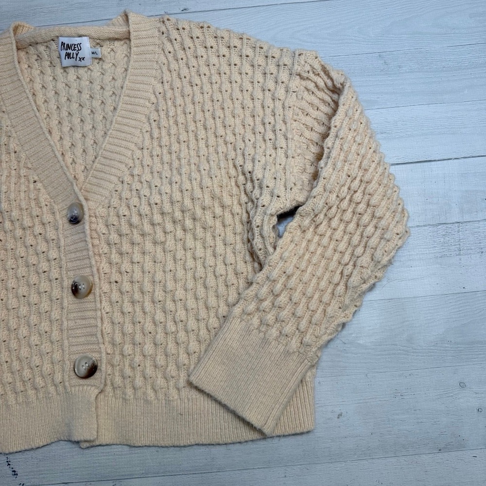 Princess Polly women's knitted bubble cardigan medium large - Picture 2 of 11
